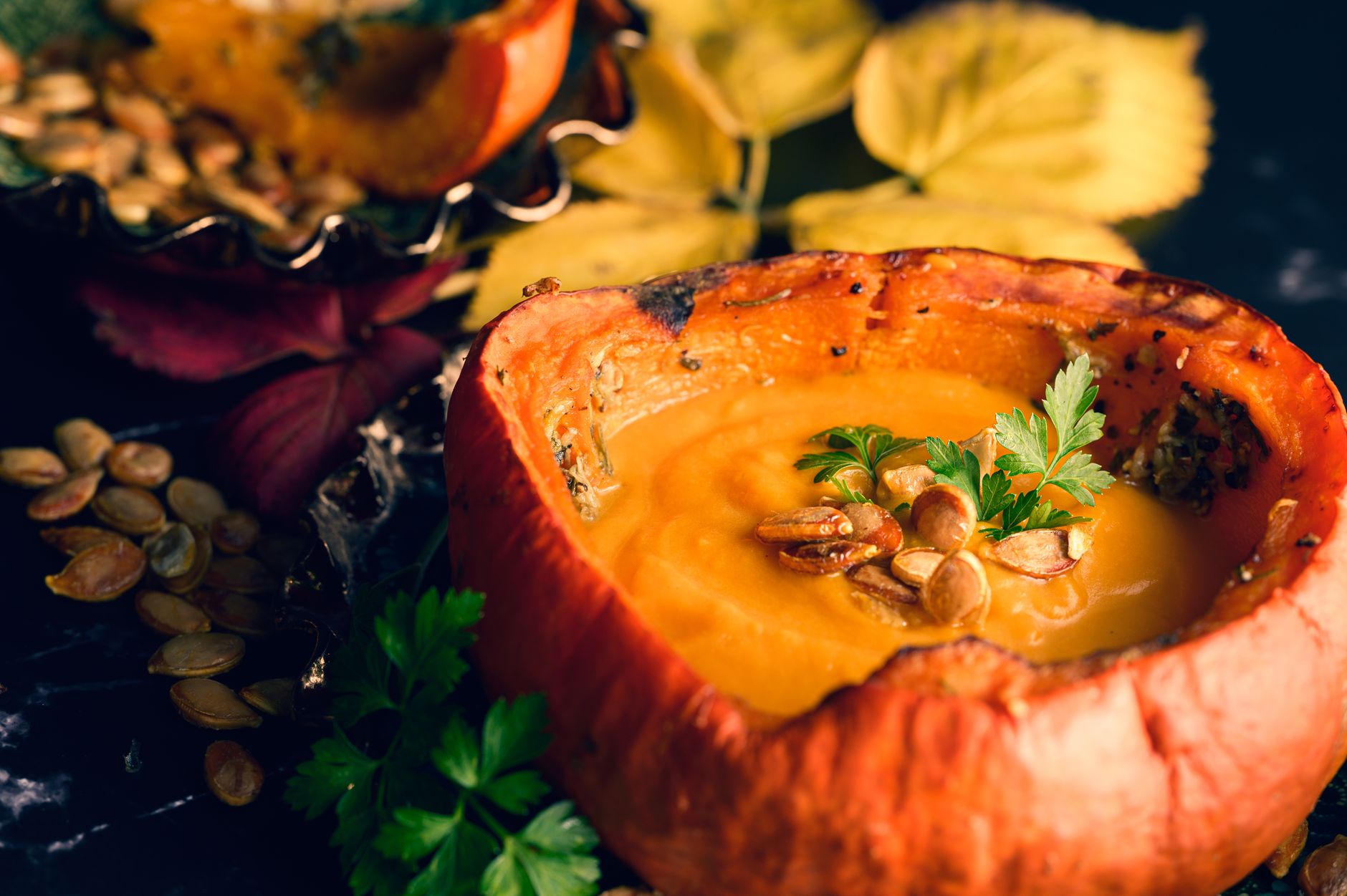 Crema de calabaza otoñal, cremosa sin nata