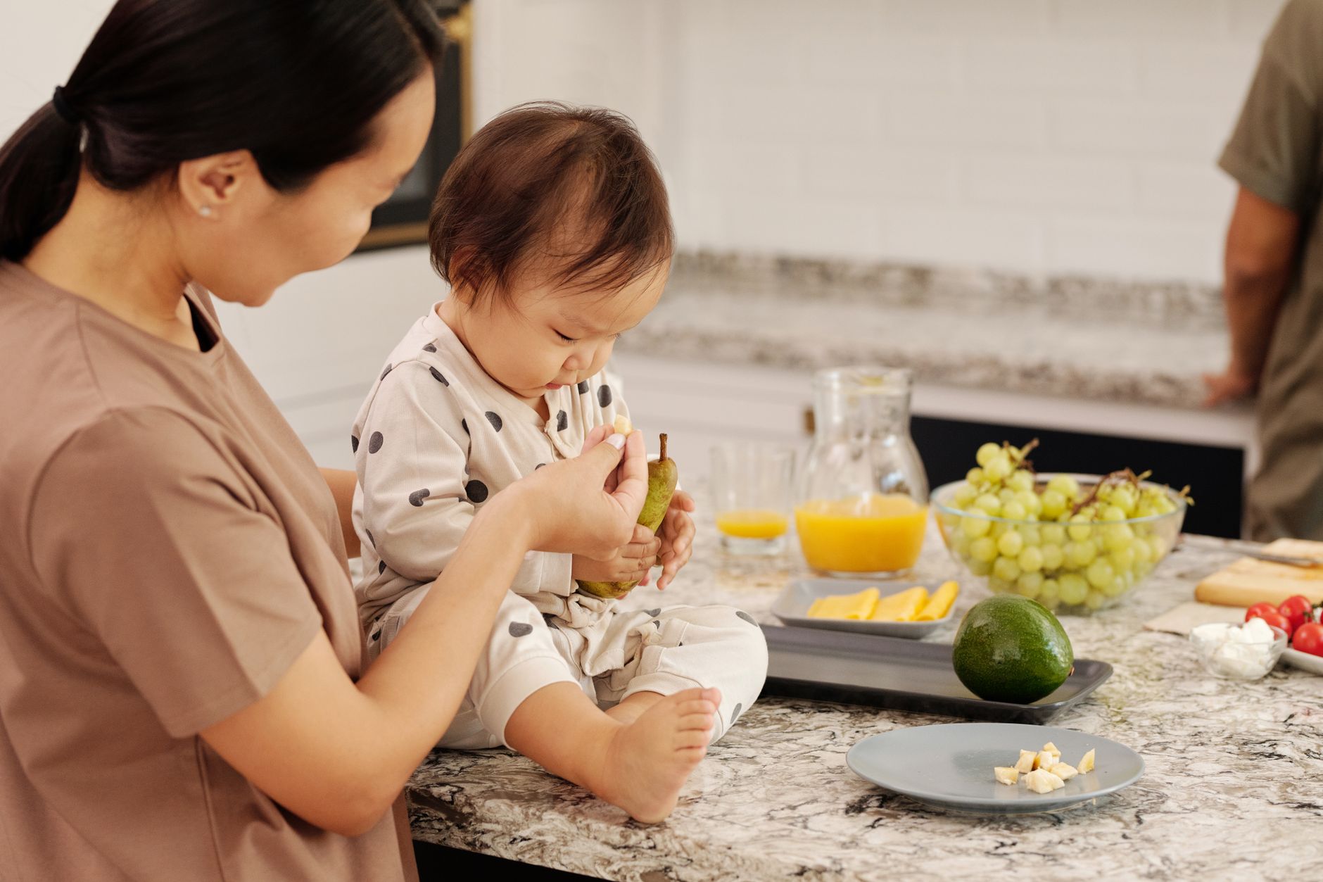 Papilla de plátano y pera para bebés
